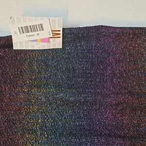NWT Lularoe Elegant Collection Oil Slick Multicolor Shimmer Cassie Skirt - M